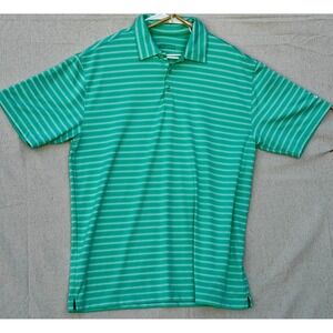 Nike Golf Mens Fit Dry Striped Polo Shirt Green White XL 256487-318